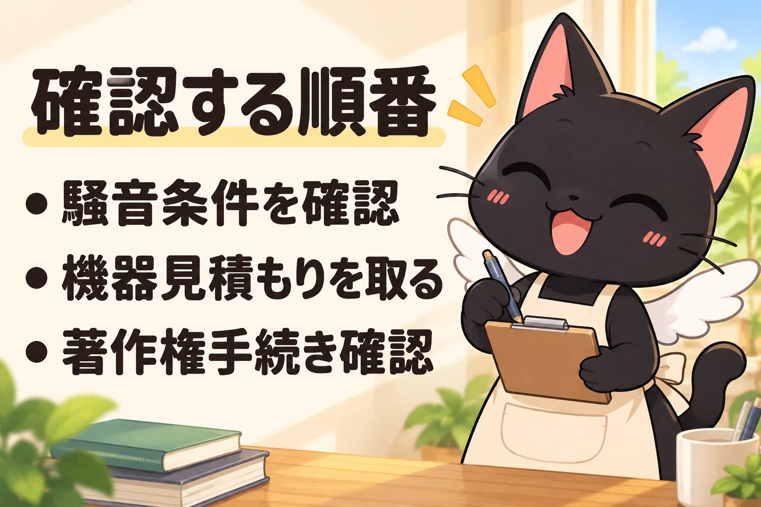 開業前はどの順番で確認すると抜けにくいですか？